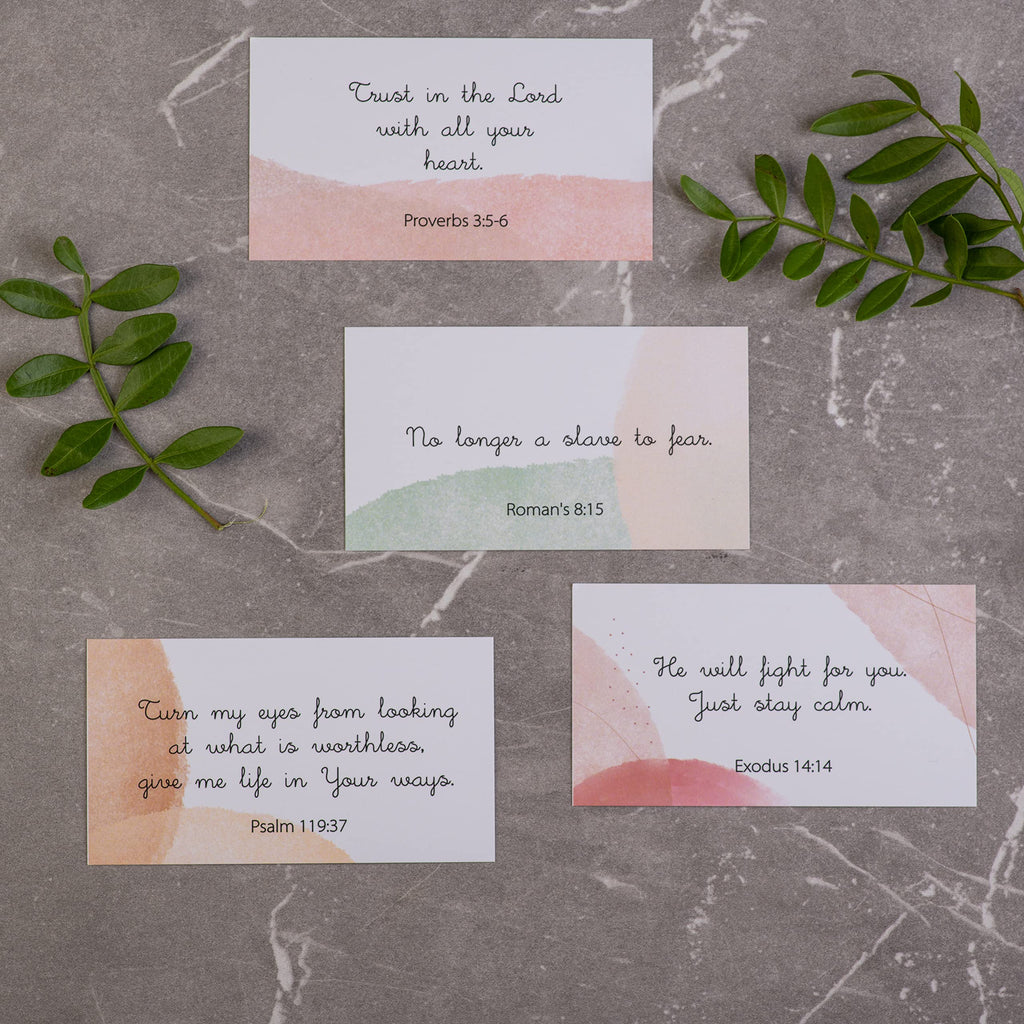 DIVERSEBEE Inspirational Prayer Cards, 60 Unique Bible Verse Assorted Mini Scripture Encouragement Motivational Christian Gifts (Watercolor)