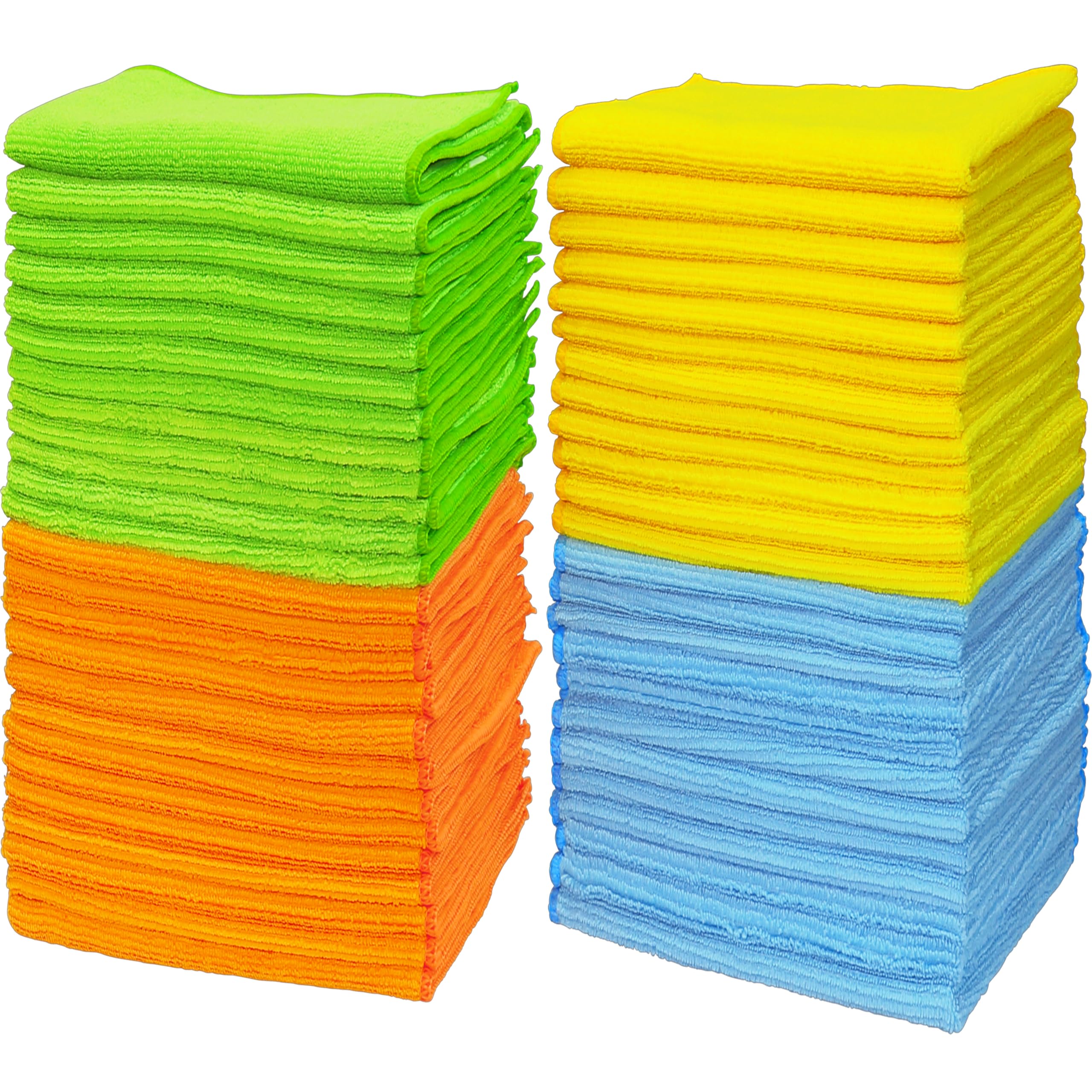 Simple Houseware Microfiber Cleaning Cloth 50 Pack, 12" x 12", 4 Color