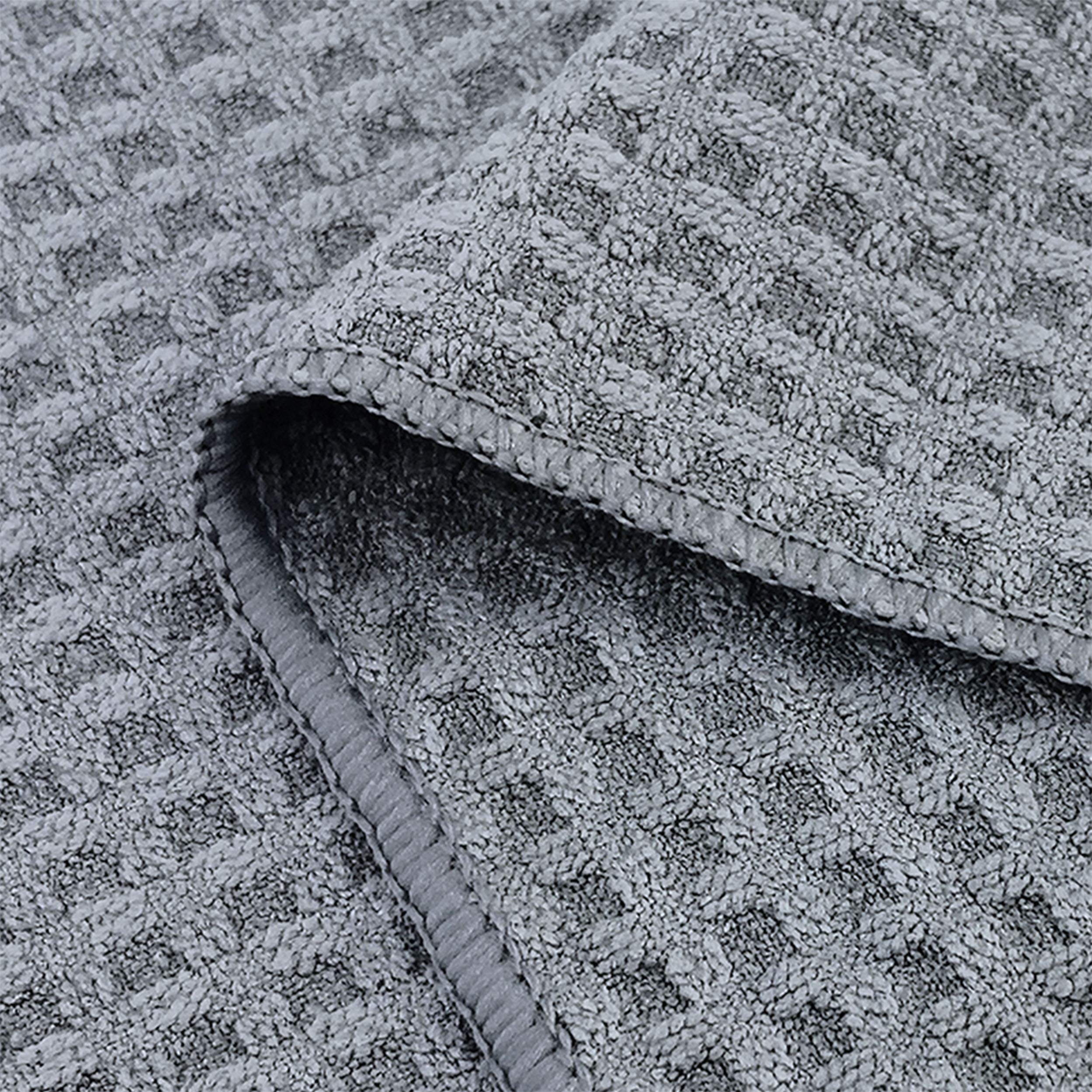 Polyte Ultra Premium Microfiber Kitchen Dish Hand Towel Waffle Weave, 8 Pack (12x12 in, Grey)