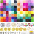 50600pcs 96 Colors 2mm Glass Seed Beads for Jewelry Making Kit, 300pcs Letter Beads, Small Seed Beads Kit for Bracelets Necklace Ring Making, DIY, Art, Craft Kit with Elastic String and Charms