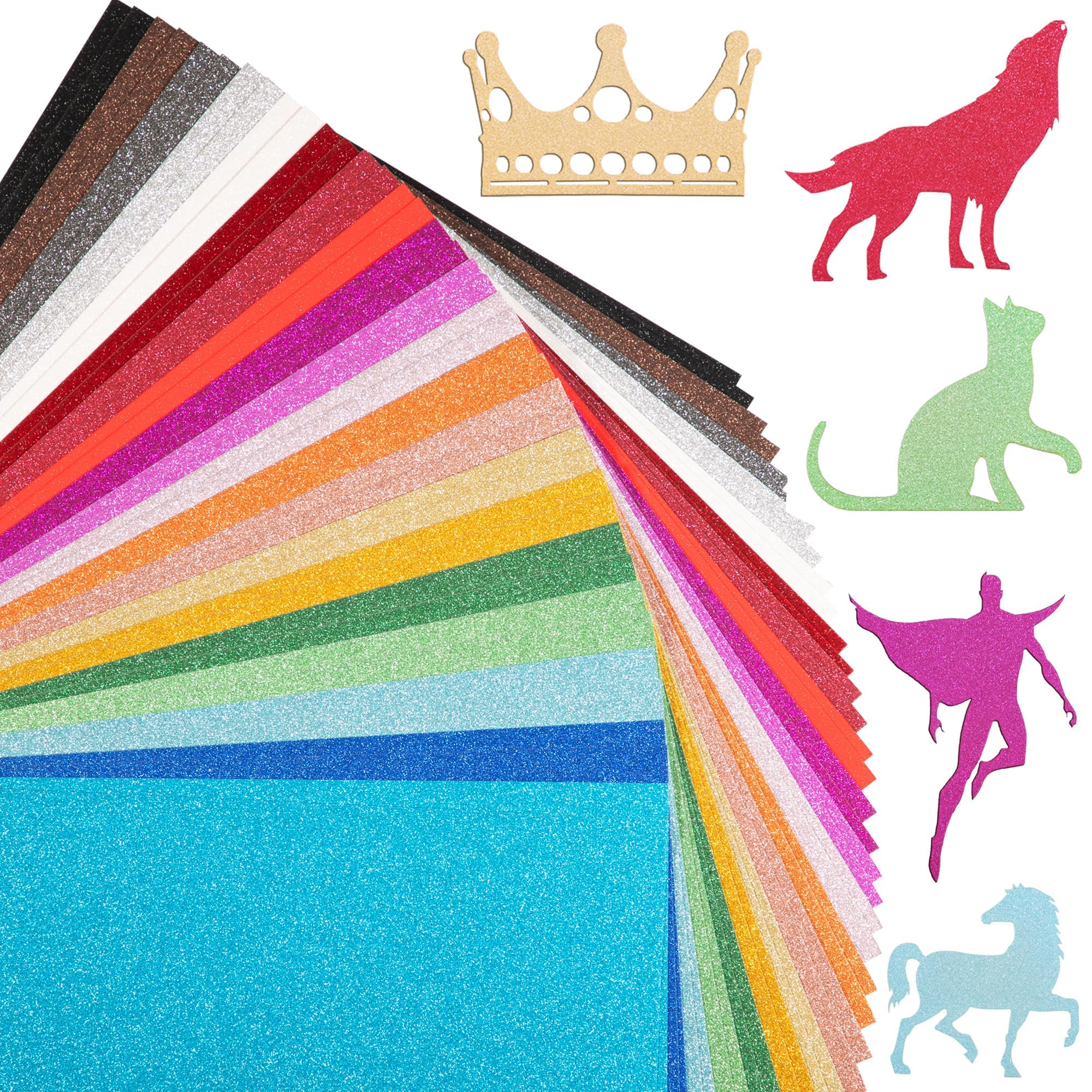 40 Sheets Colored Glitter Cardstock - 20 Colors 21.6x27.9CM Letter Size Sparkly 250gsm/92lb Heavyweight Thick Paper for DIY Decorations,Card Making,Invitations,Postcards PAP09MX40