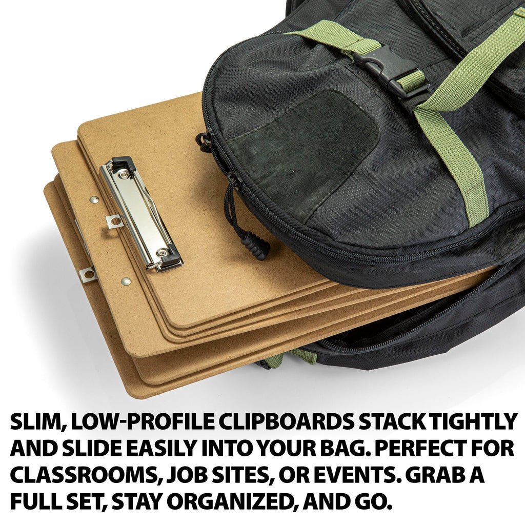 Officemate Recycled Wood Clipboards, Low Profile Clip, 12 Pack Clipboards, Letter Size (9 x 12.5 Inches), Brown (83812)