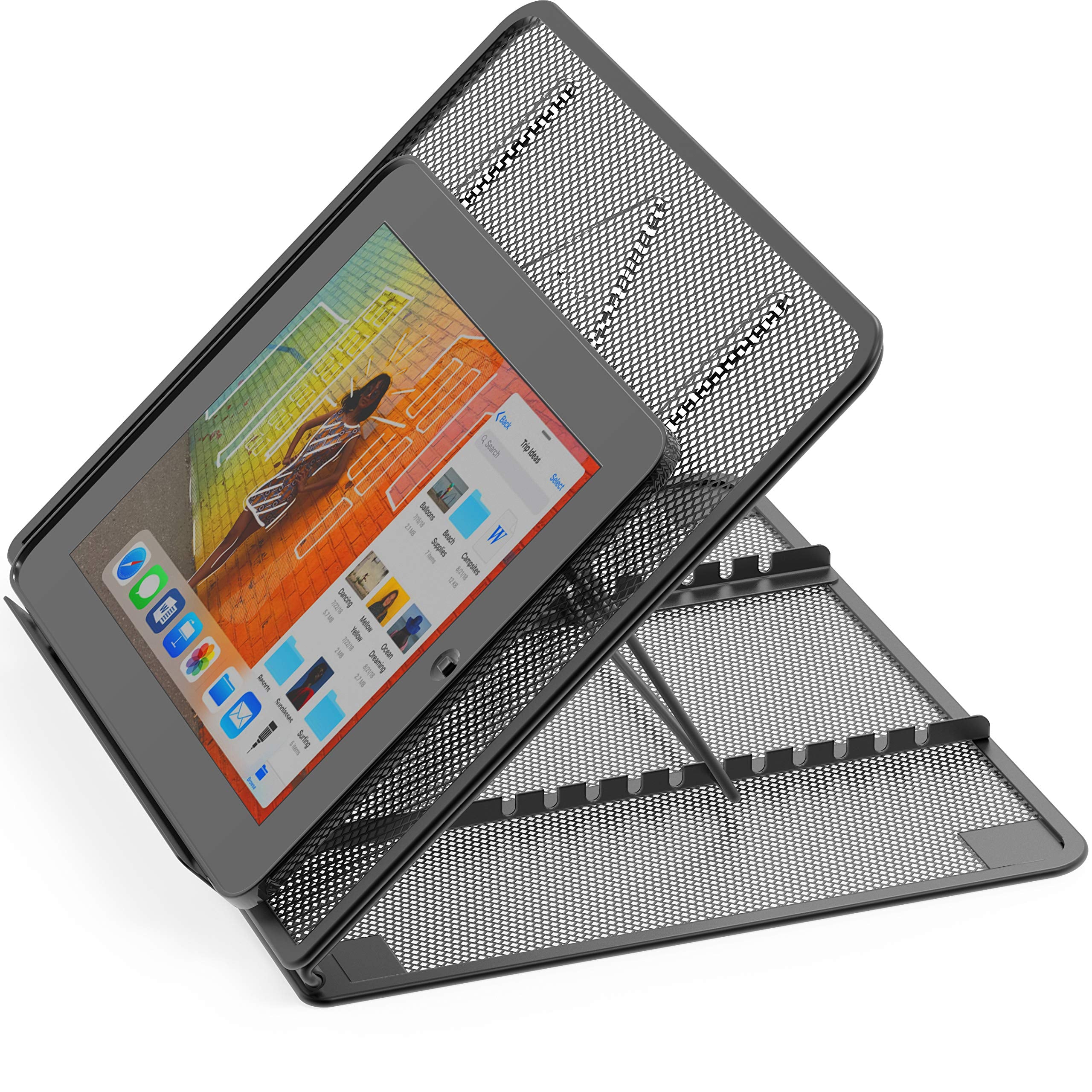Simple Houseware Laptop Stand with 11-Levels Adjustable Computer Holder for Desk/Book/Tablet Support, Black