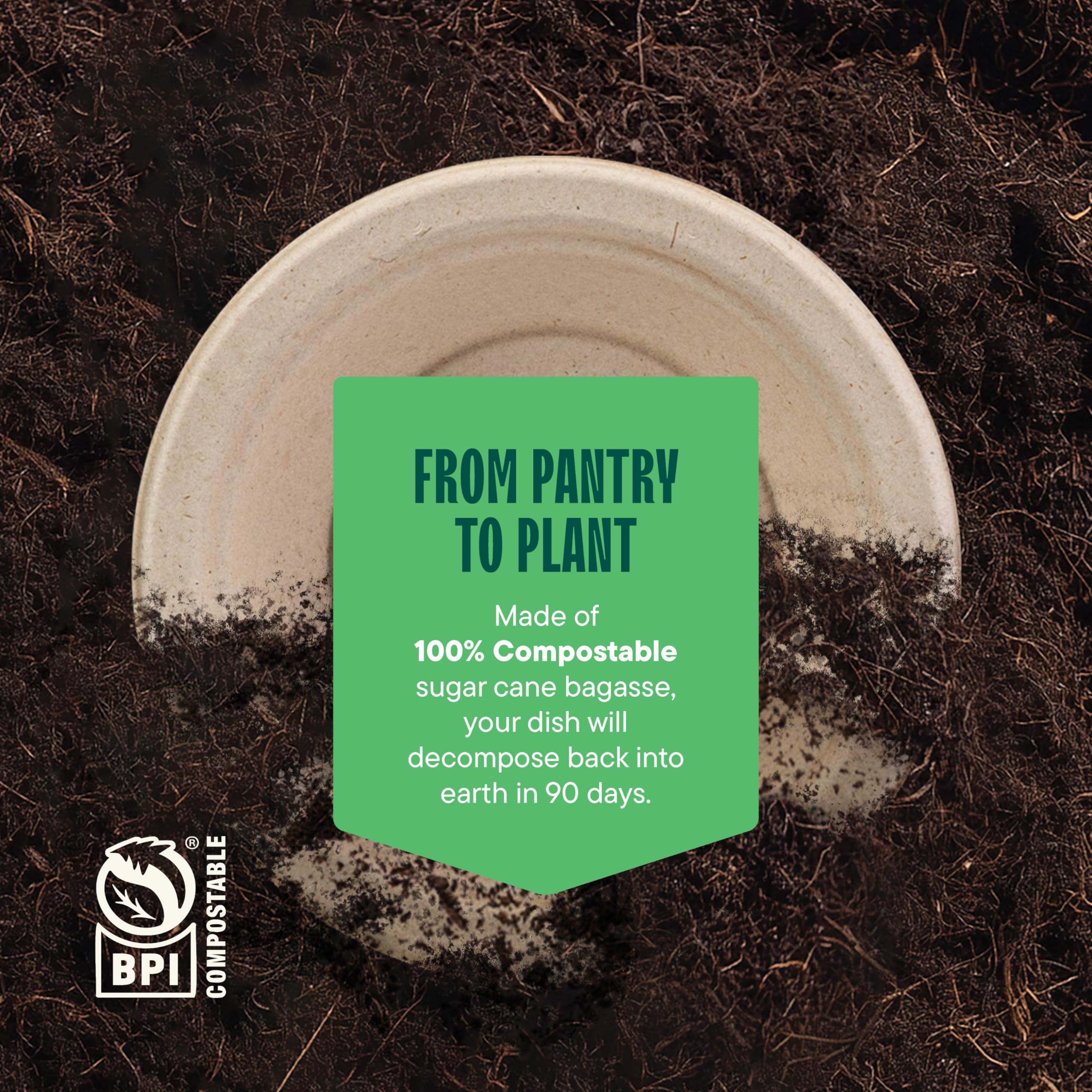 100% Compostable 16 oz. Paper Bowls [125-Pack] Heavy-Duty Disposable, Bulk Pack, Eco-Friendly Natural Unbleached Bagasse, Hot or Cold Use, Biodegradable Made of Sugar Cane Fibers