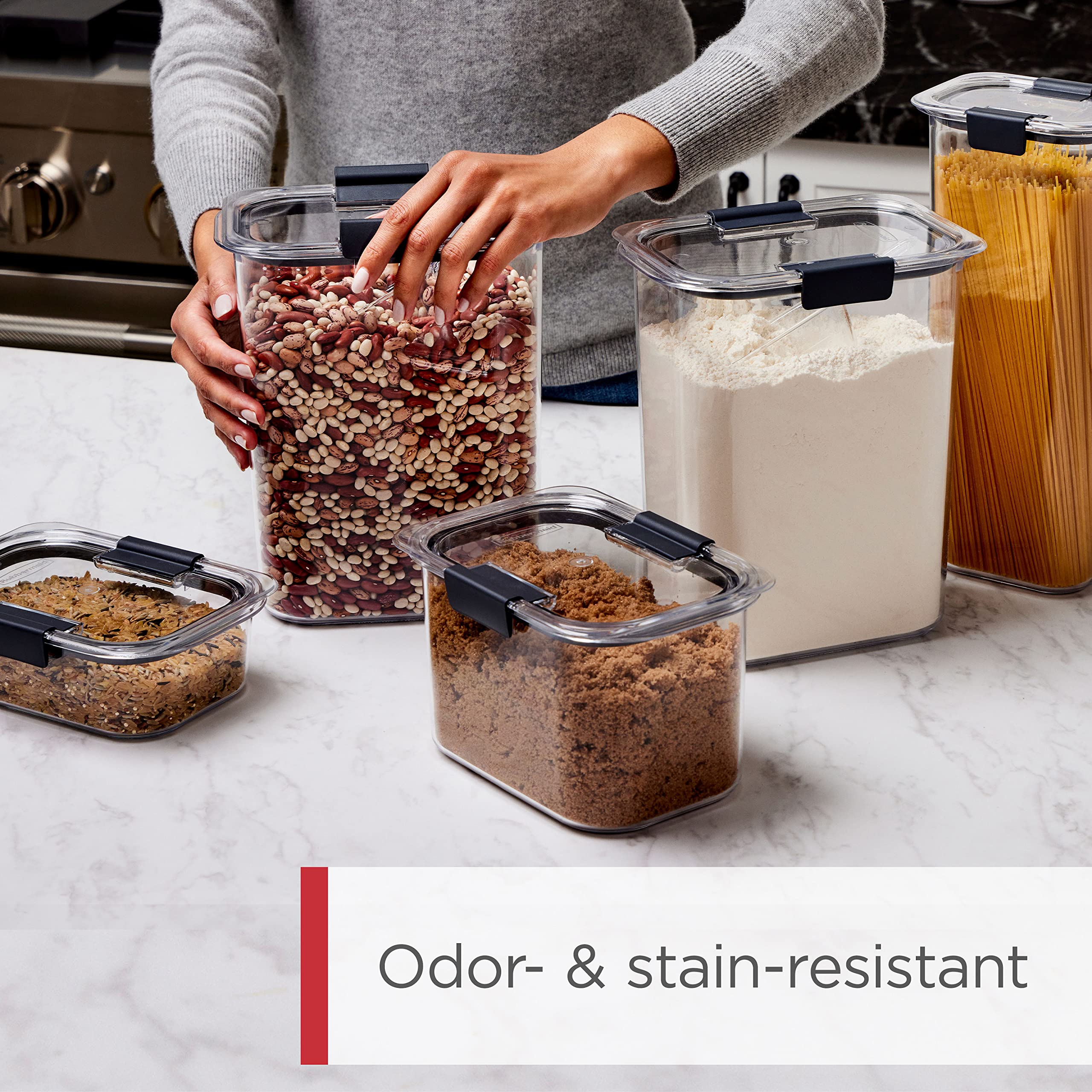 Rubbermaid Brilliance Pantry Cereal Keeper, Modular Food Storage Container, BPA-Free, 4.25 L (18 Cup)