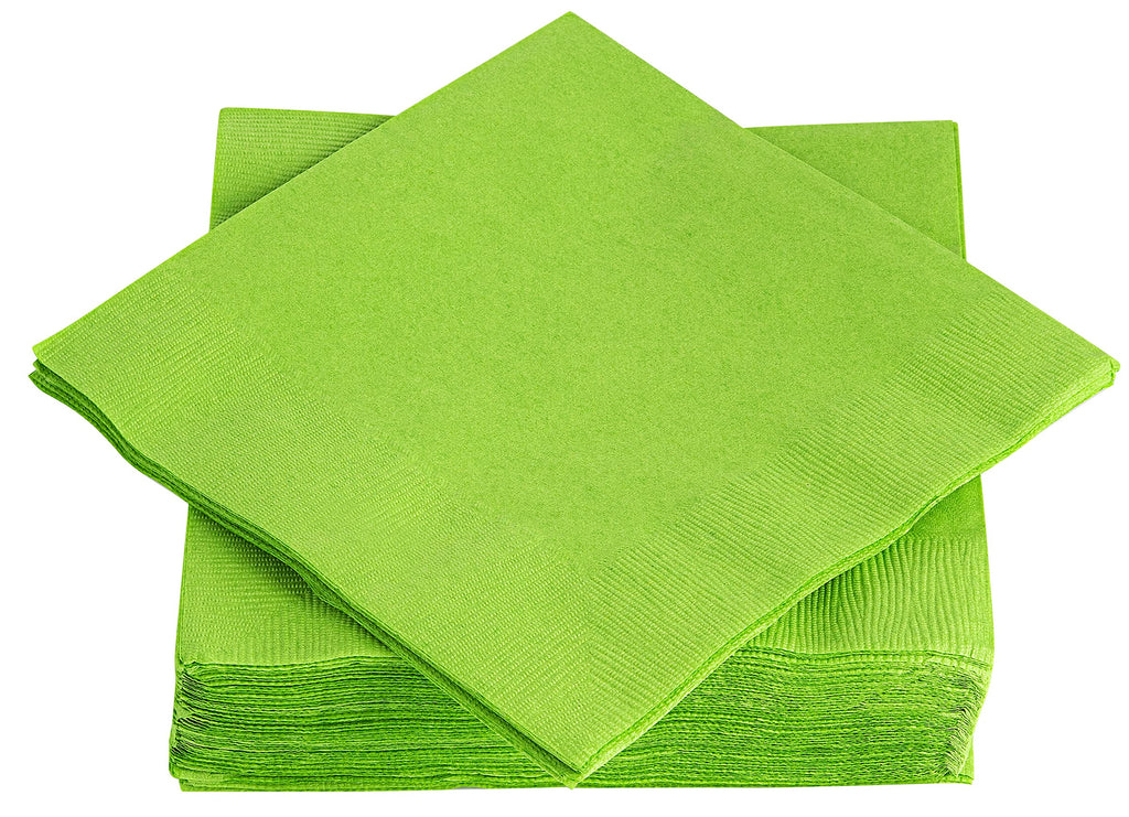 Cocktail Napkins Disposable, Kiwi Beverage Napkins Soft and Absorbent Paper Napkins for Dinner, Party, Wedding, Or Every Day Use, 7” x 7” 2 Ply Party Napkins, Pack of 40 - by Amcrate