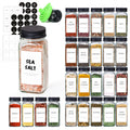 ComSaf 24Pcs 4oz Glass Spice Jars with Shaker Lids, 93 Labels, a Handy Funnel, a Pepper Grinder, Empty Spice Containers and Square Spice Bottles for Kitchen and Seasoning