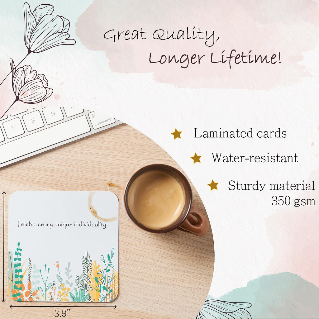 Positive Affirmations Cards for Women with Thought-Provoking Questions, Daily Affirmations for Women, Mindfulness, Meditation & Inspirational Cards