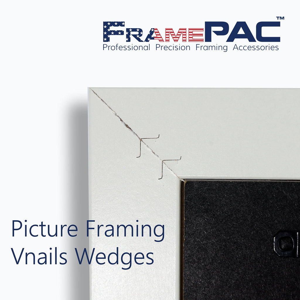 FramePac V Nails for Picture Framing - Ultra Strong - 7mm (1/4 inch) Vnail Wedges for Joining Picture Frame Corners - Hardwood Frames [400 V Nail Pack Loose]