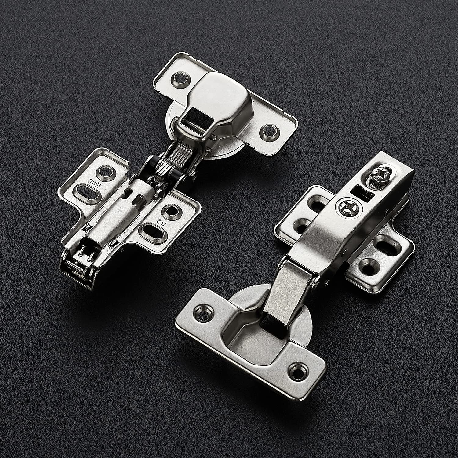 Ravinte 10 Pack 5 Pairs European Kitchen Cabinet Hinges Soft Close Full Overlay Cabinet Door Hinges Heavy-Duty Frameless Adjustable Concealed Cabinet Cup Hinge