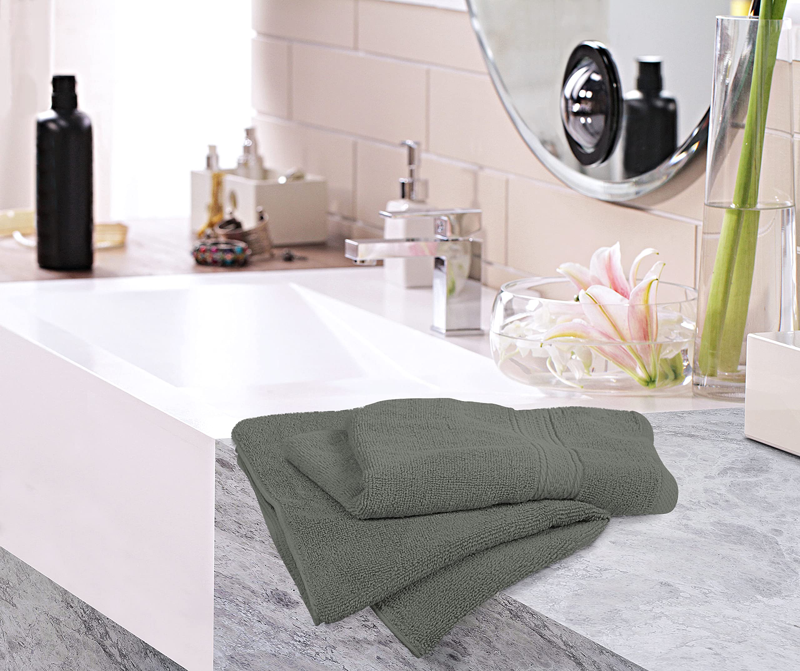 Utopia Towels 6 Pack Premium Hand Towels, 16 by 28 inches, 100% Ring Spun Cotton, Soft and Absorbent 600 GSM Towels for Bathroom, Gym, and Hotel, Grey
