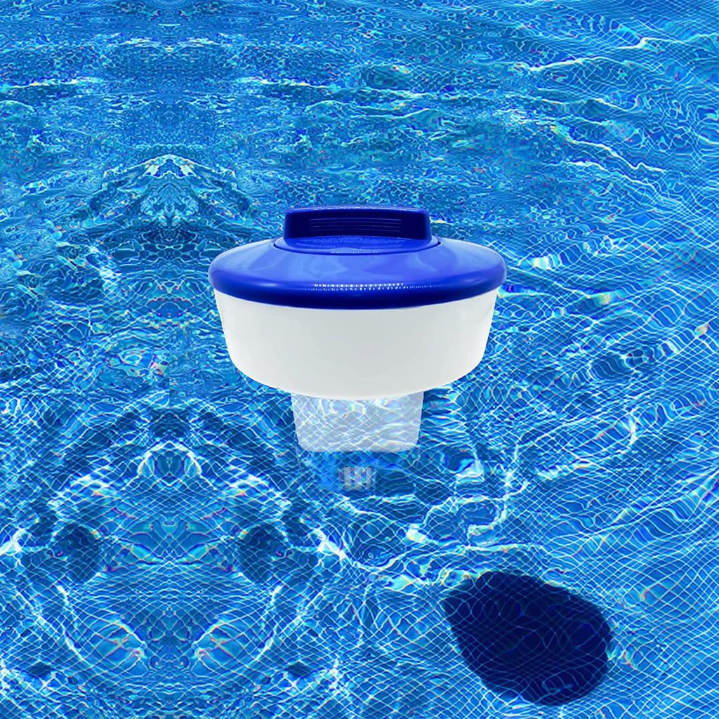 Large Capacity Floating Chlorine Dispenser, Pool Chlorine Floater Fits 1-3" Tables Durable Floating Chlorinator, Collapsible Floater.