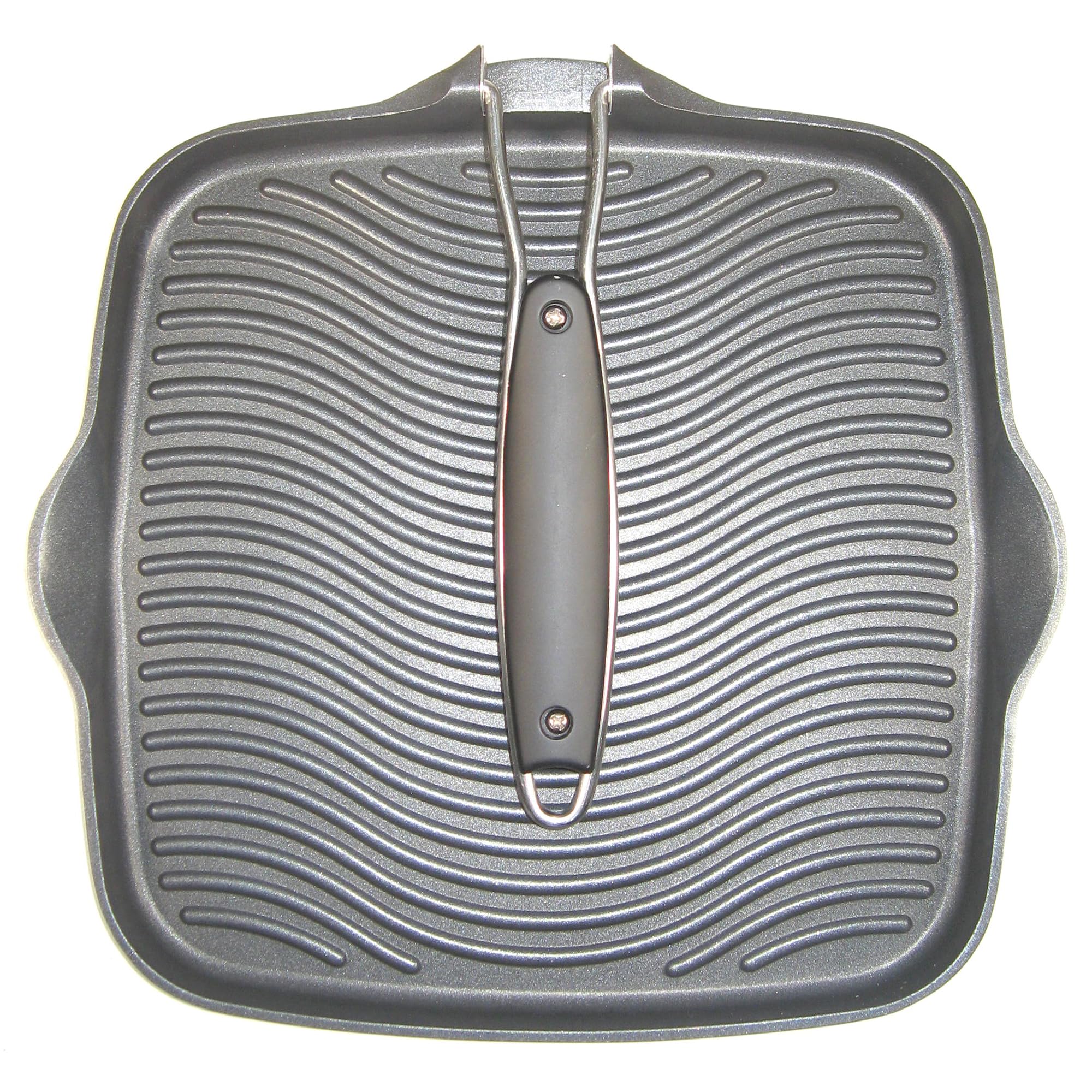 Starfrit Die-Cast Aluminum Nonstick 10-Inch Square Grill Pan with Foldable Handle