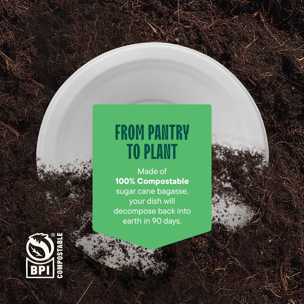 Stack Man 100% Compostable 12 oz Heavy-Duty Bowls [125-Pack] Eco-Friendly Disposable White Bagasse Bowl, Made of Natural Sugarcane Fibers - 12 Ounces Biodegradable Paper Bowls by
