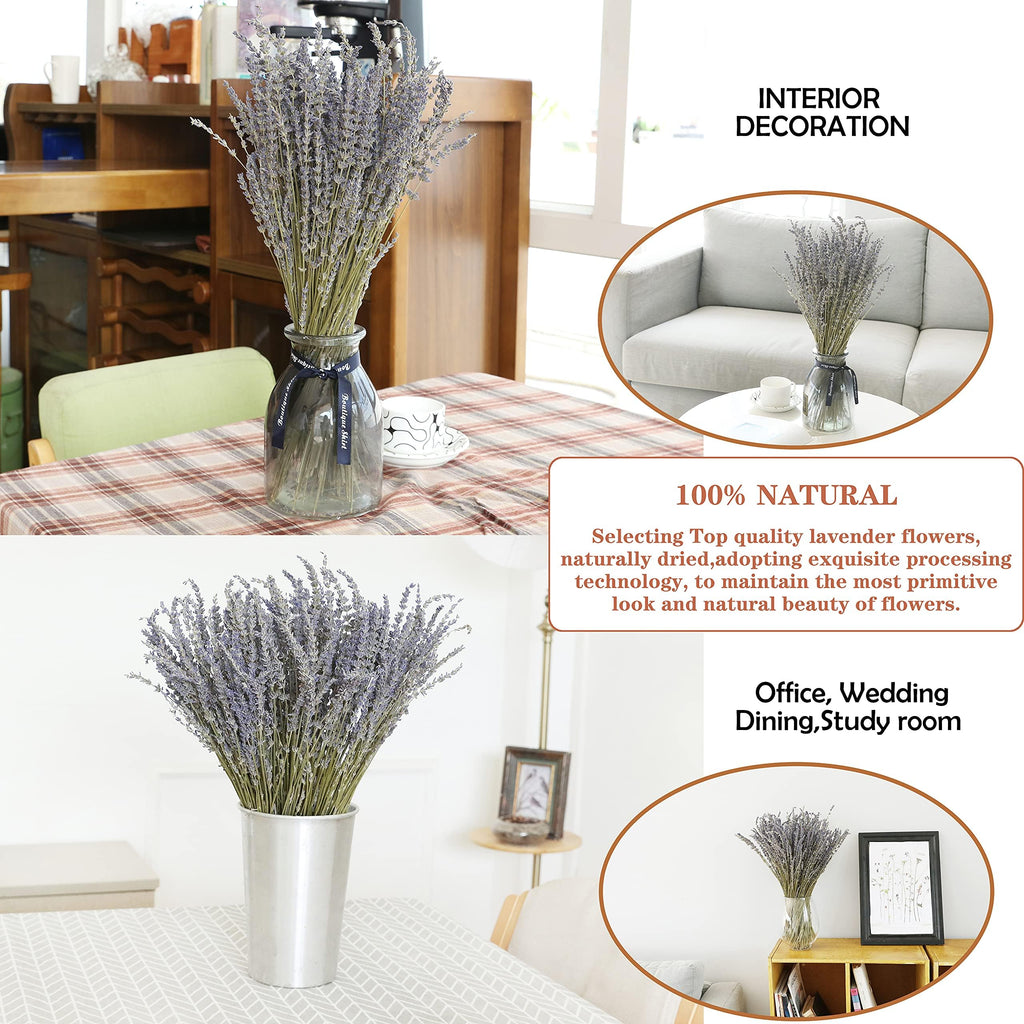 MIHUAGE Dried Lavender Flowers Bundles 100% Natural Real Dry Flower for Home Decorations,Home Fragrance 350+ Stems