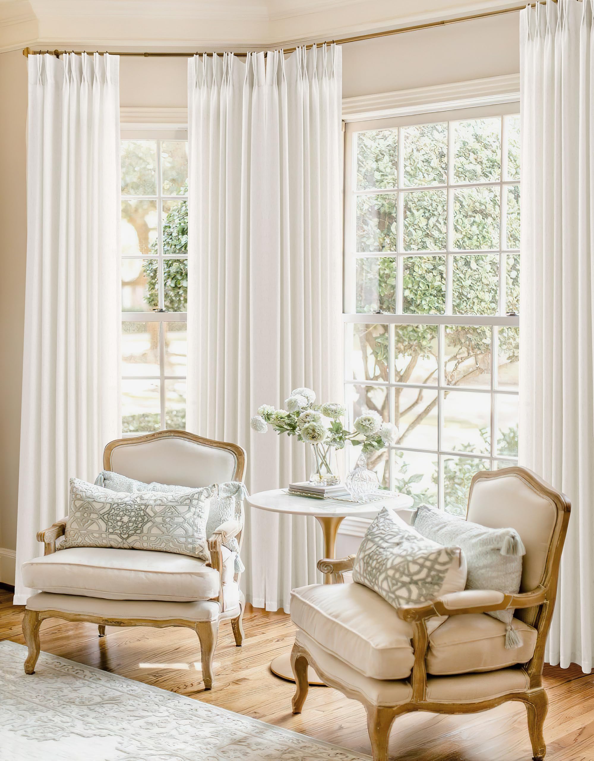 Natural Pinch Pleated Linen Curtains 96 Inches Long for Living Room Pleat Drapes Hooks Rings Back Tab Neutral Cream Ivory Semi Sheer Pleated Curtain 96 Inch Length for Bedroom Dining Office 1 Panel