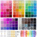 Zefy 120 Colors Glass Beads Bracelet Making Kit, 6mm 3876pcs Crystal Beads for Jewelry Making and DIY Crafts, 5 Box Round Bead for Friendship Bracelets with Spacer Beads and Charms