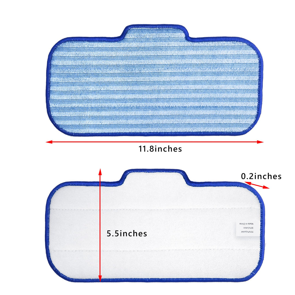 Newbealer 6 PCS Replacement Microfiber Pads for Steam Mops (NB603C NB602N) - Durable, Washable, and Reusable for Hardwood, Laminate, Tile, and Ceramic Flooring, Blue-White
