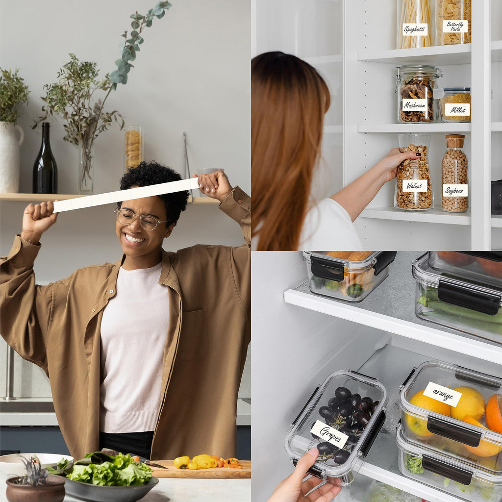 500 Dissolvable Canning Labels, Removable Freezer Pantry Stickers with Perforation Line No Residue Left for Food Containers Jars Kitchen Restaurant Storage Organization (1” x 2”)