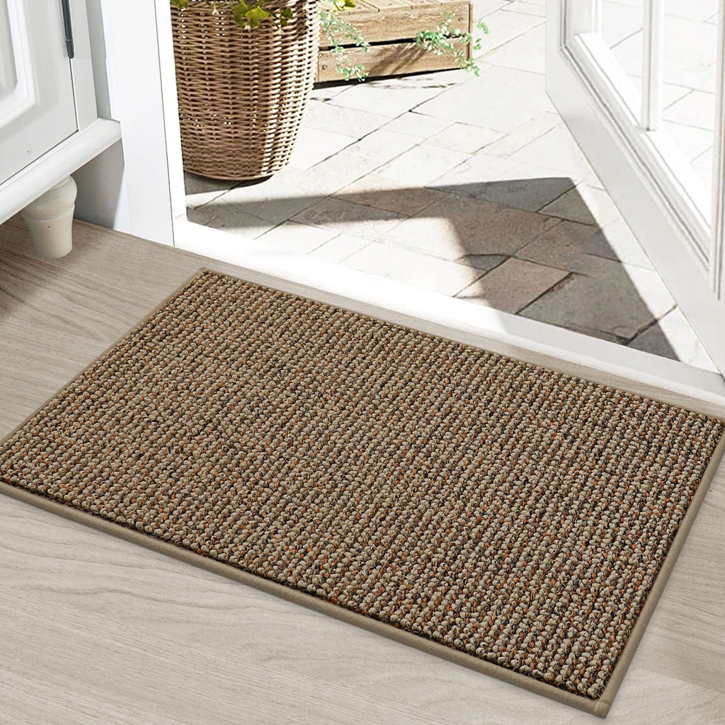 BEQHAUSE Dirt Trapper Door Mat 20" x 32", Non-Slip Washable Doormats Entrance Mat, Dirt Resistant and Absorbent Welcome Mat, Low Profile Floor Mats for Front Back Door and Entryway, Taupe