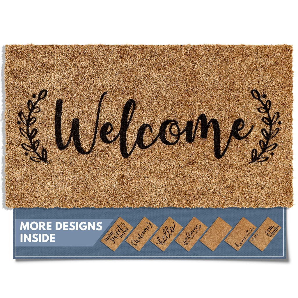 Barnyard Designs Doormat Welcome Mat for Outdoors, Large Front Door Entrance Mat, 76 x 43cm, Brown (Welcome)