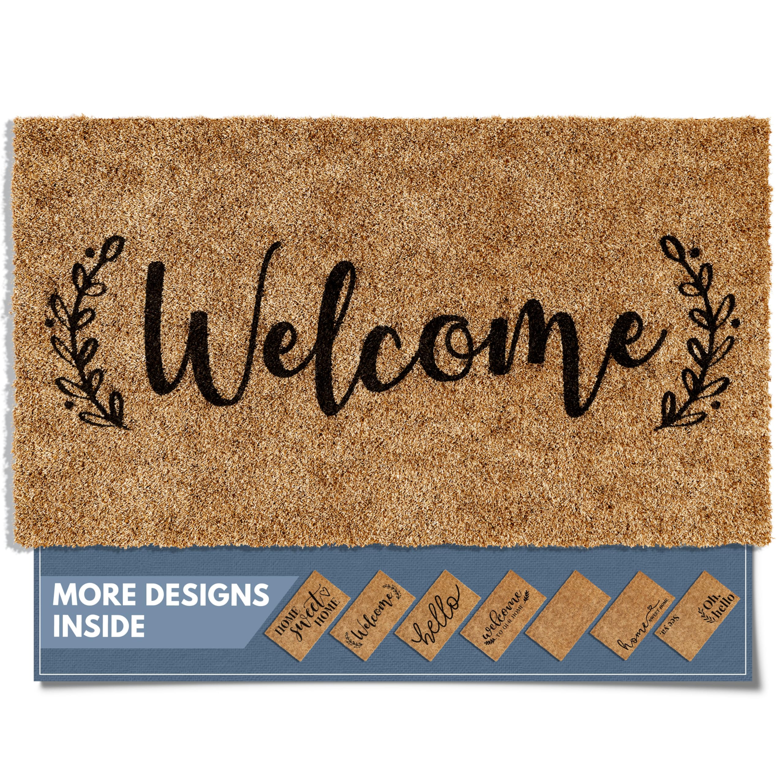 Barnyard Designs Doormat Welcome Mat for Outdoors, Large Front Door Entrance Mat, 76 x 43cm, Brown (Welcome)