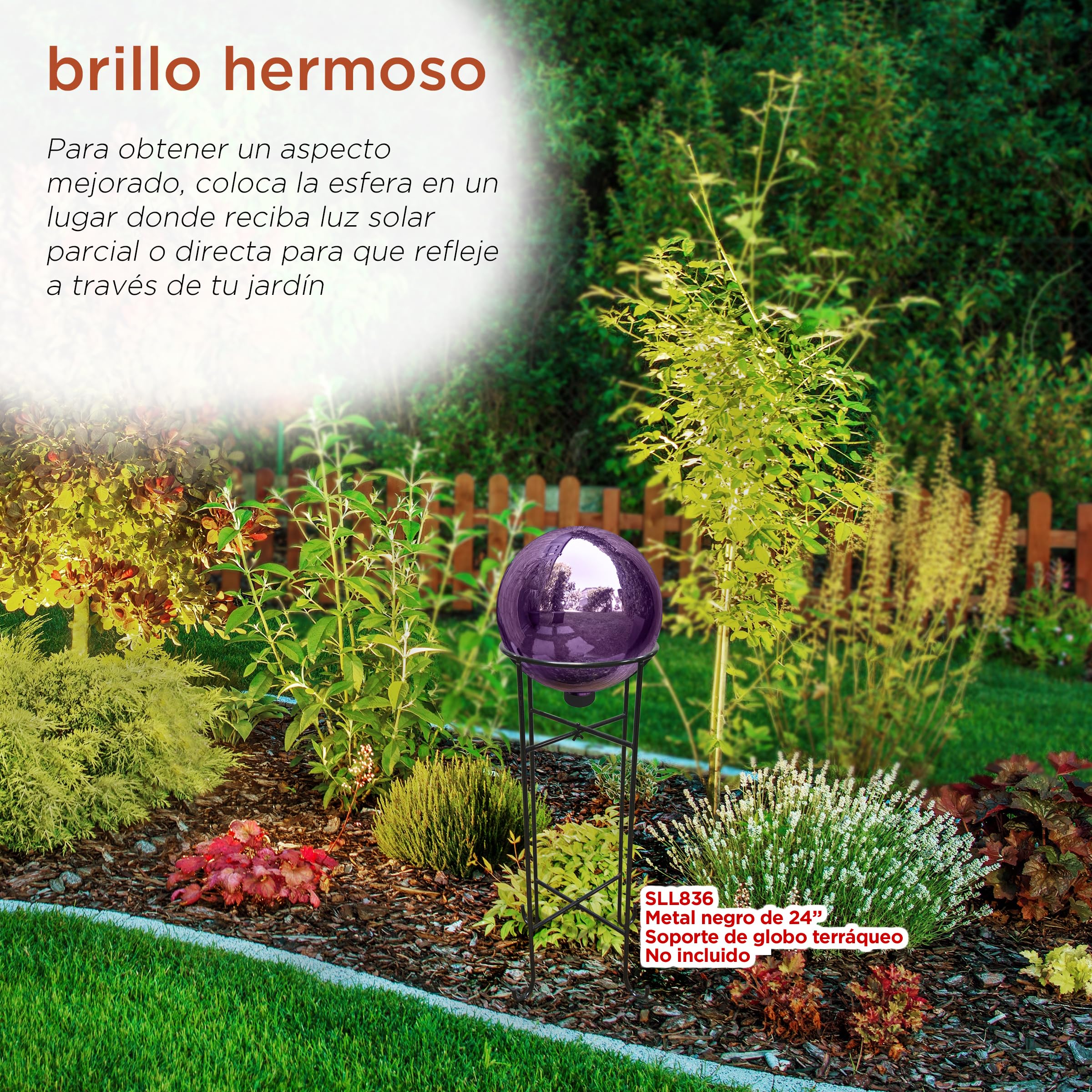 Alpine Corporation 10" Diameter Indoor Outdoor Glass Gazing Globe Yard Decoration, Purple
