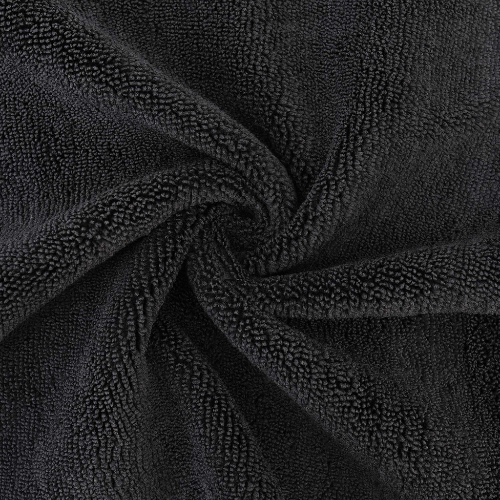 Polyte Premium Microfiber Cleaning Towel,16 x 16 in, 12 Pack (Black)