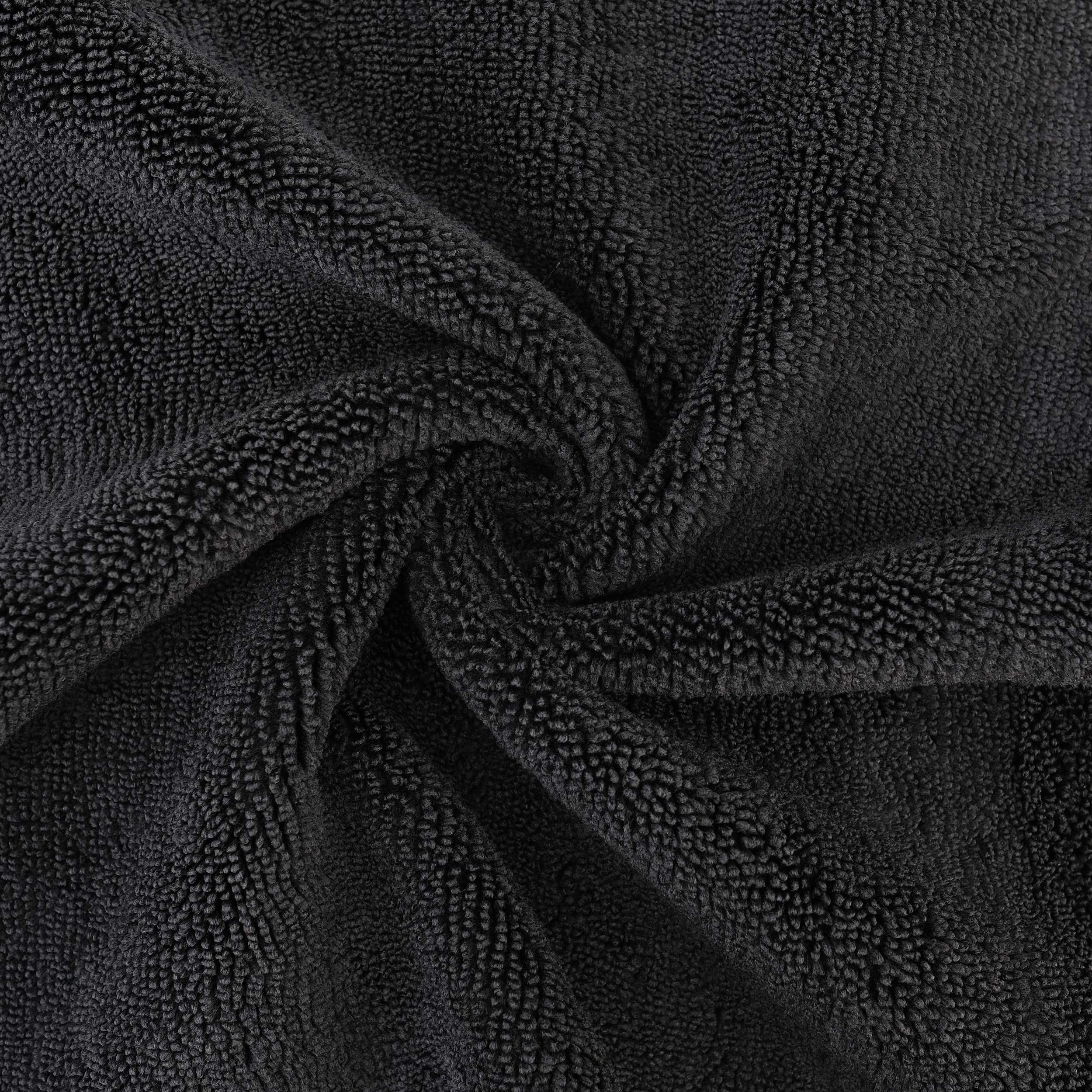 Polyte Premium Microfiber Cleaning Towel,16 x 16 in, 12 Pack (Black)