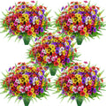 Der Rose 24 Bundles Artificial Flowers for Outdoors Decoration Faux Ferns Fake Flowers for Spring Summer Home Garden Patio Front Porch Decor