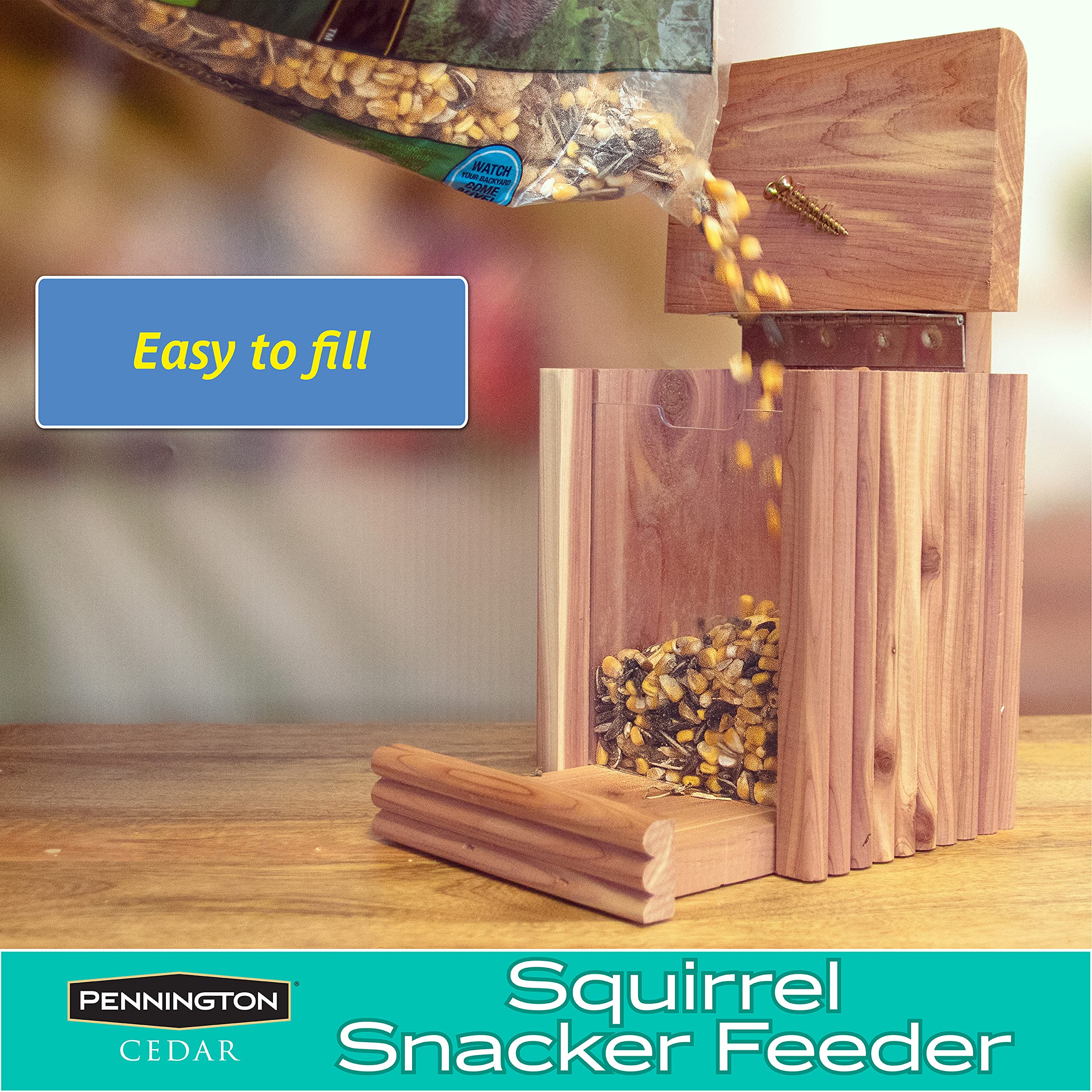 Pennington Cedar Squirrel Snacker Feeder Amish Made in The USA