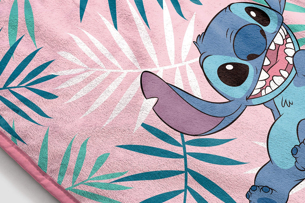 Jay Franco Disney Lilo and Stitch Kid's Throw Blanket - Plush 46" x 60" Throw Blanket for Boys & Girls, Soft Fleece Throw Blanket for Toddlers, Cozy, Fade Resistant Warm Blanket for Kids