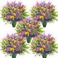 Der Rose 24 Bundles UV Resistant Fake Flowers Artificial Flowers for Outdoors for Garden Patio Porch Window Box Decor