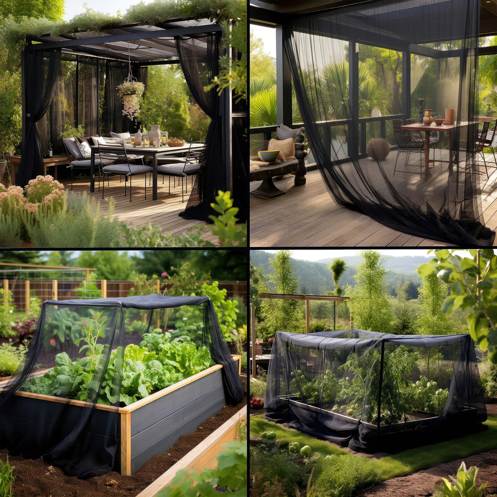 Black DIY Mosquito Net Fabric | 10x10 FT Netting | Insect Cover for Garden, Patio, Outdoor & Windows | Multiple Sizes in Black, White & Green | Mesh Screen Barrier