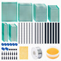 Miuzei PCB Board Prototype Kit for Electronic Projects, Circuit Solder Double-Side Board with 40 Pin 2.54 mm Male to Female Headers Connector, 2P&3P Screw Terminal Block