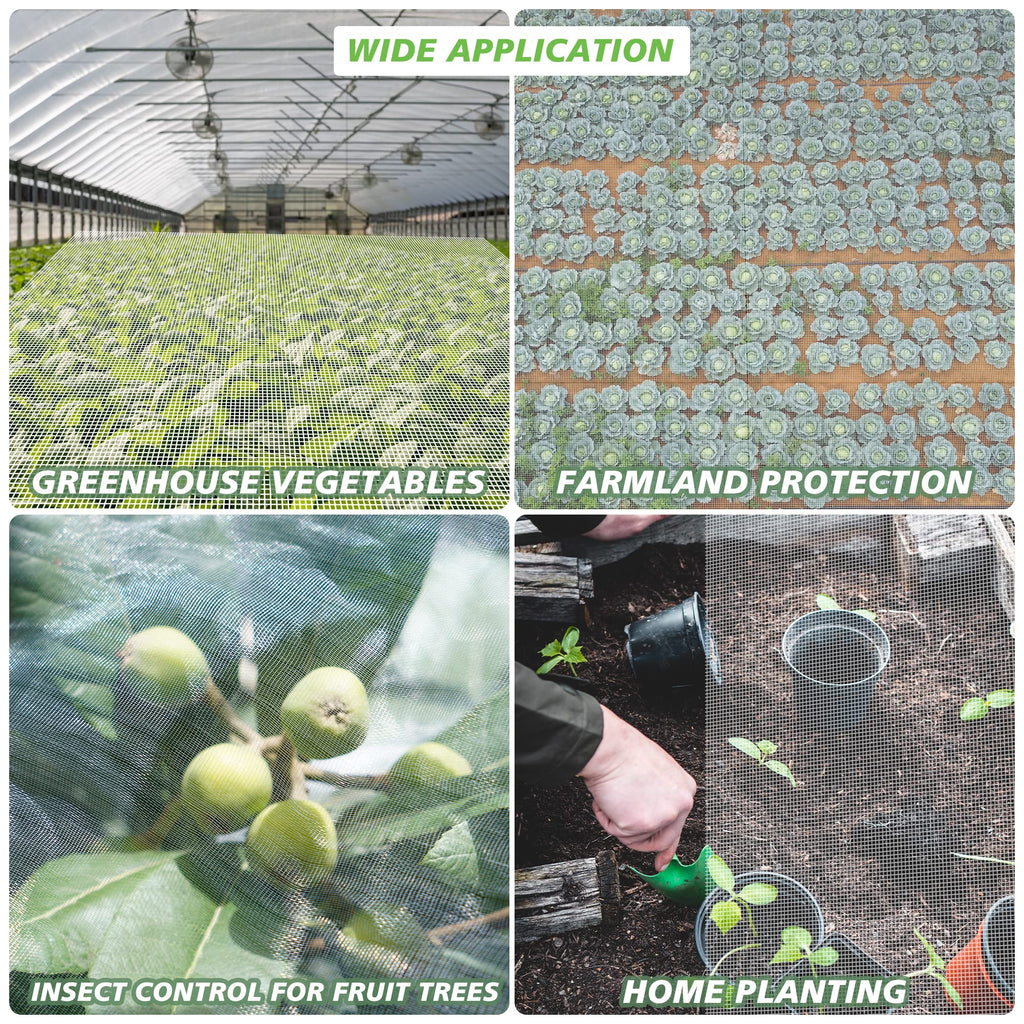 Garden Netting,8x33Ft Mosquito Insect Birds Animals Barrier Protection Net Ultra Fine Garden Mesh Netting Plant Covers for Vegetable Plants Fruits Flowers Trees Greenhouse Row Cover