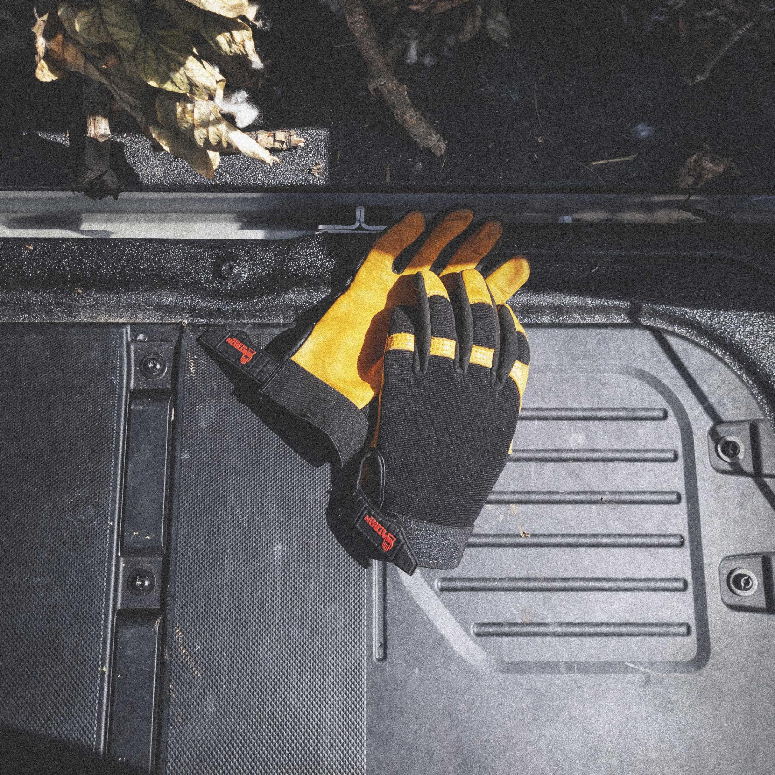 Watson Gloves Flextime Glove - Water-Resistant Goatskin Leather Palm, Spandex Back, Hooded Fingertips & Reinforced Thumb, Hook & Loop Strap (Large)