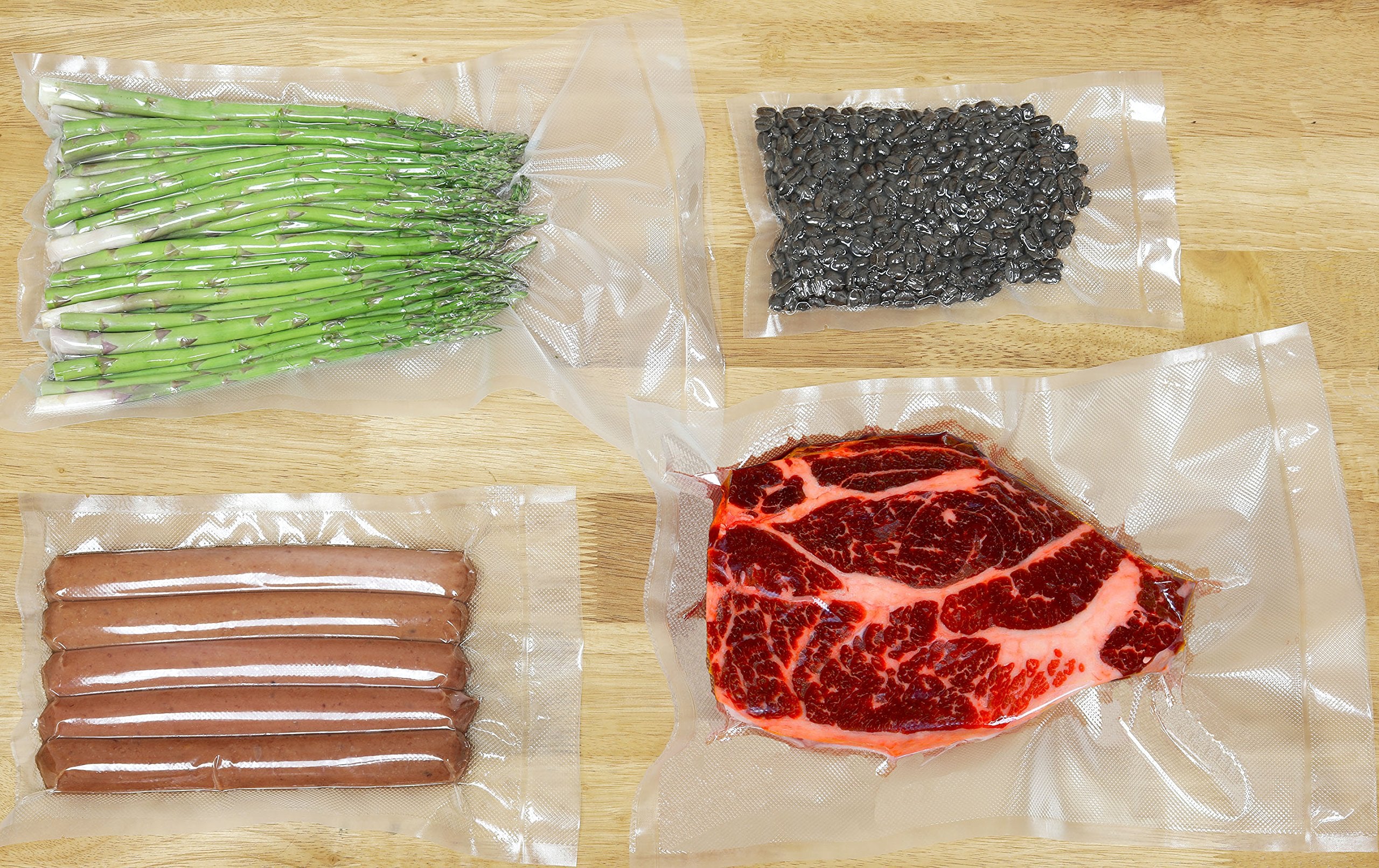 Simple Houseware 100 Pack Quart Size 8" x 12" Vacuum Sealer Sous Vide Bags (20x30cm), BPA Free