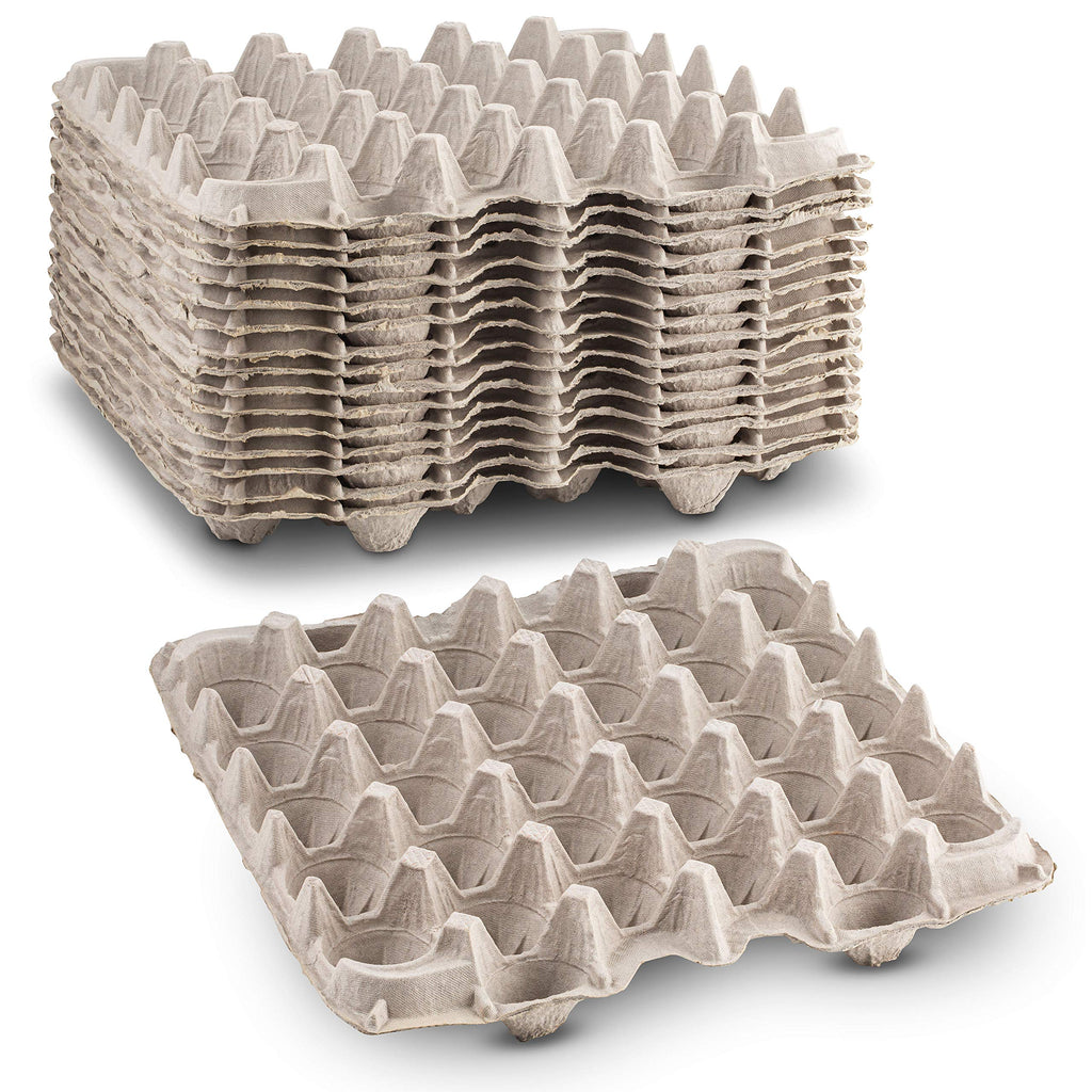 MT Products Egg Crate - (15 Pieces) for Storing up to 30 Large or Small Eggs - Pulp Fiber Egg Flat Cartons That Make a Great Home for Roach Colony - Made in the USA