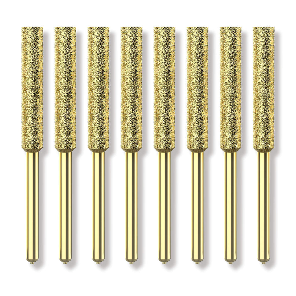 EzzDoo Bits Titanium Coated Diamond Sharpening Wheels - High Hardness 3/16 chainsaw files for Electric Chainsaw Sharpener. 8 pcs. (3/16'', 4.8mm)