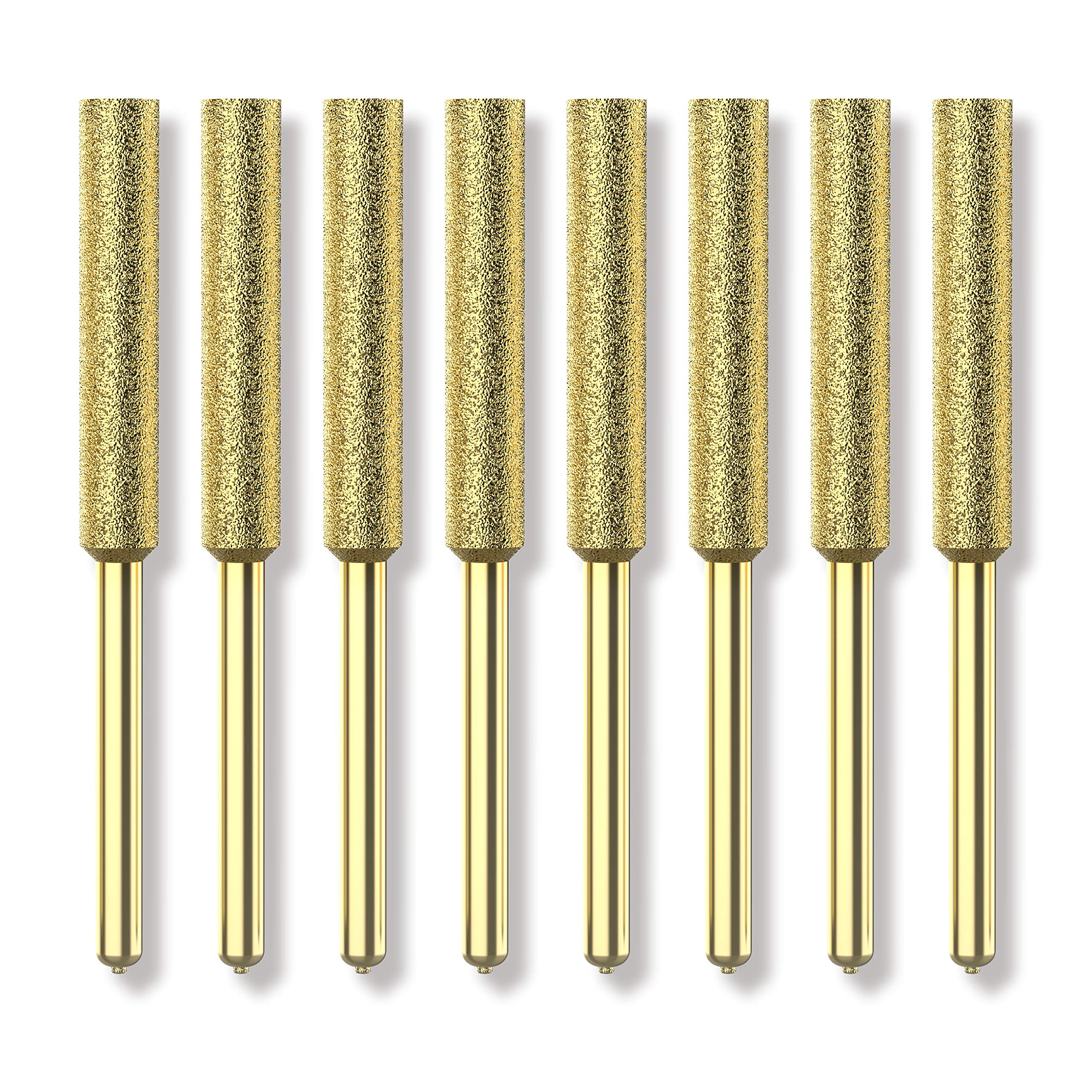 EzzDoo Bits Titanium Coated Diamond Sharpening Wheels - High Hardness 3/16 chainsaw files for Electric Chainsaw Sharpener. 8 pcs. (3/16'', 4.8mm)