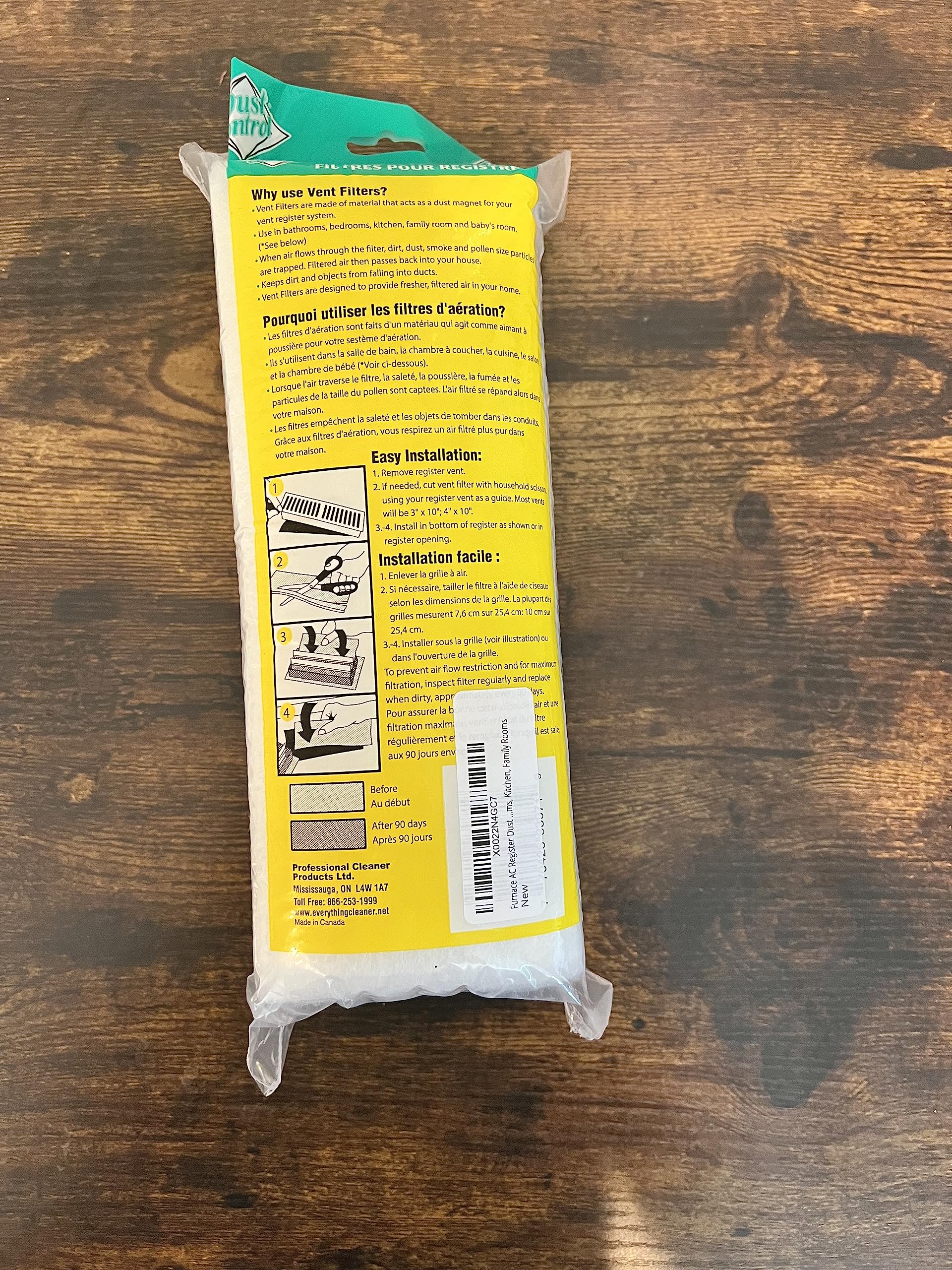 Dust Control Vent Filters - Pack of 24 Air Vent Filters (4" x 10")