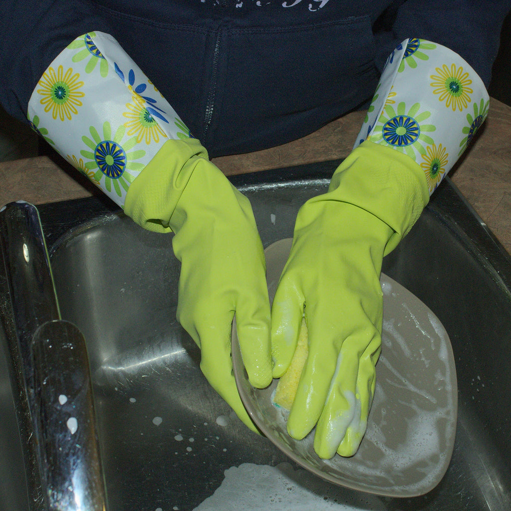 Reusable Waterproof Household Rubber Latex Cleaning Gloves, Kitchen Gloves - Pack of 3 (3, M)